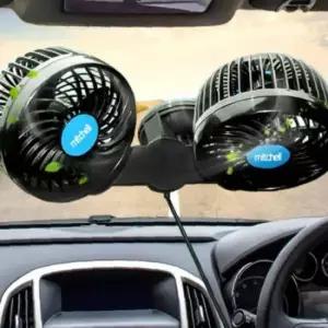 자동차 선풍기 듀얼 창문 유리 흡착식 회전