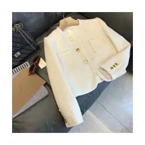 검정 울 모직 가을 코트 스몰 스웨이드 트위드 여성코트 숏MF3