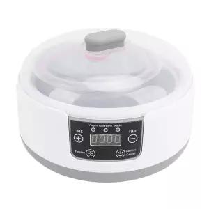 요거트 메이커, 타이머 컨트롤이 있는 전기 그리스 요거트 메이커 기계, 유리 병 및 스테인리스 스틸 내부