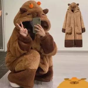 귀여운 후드 달린 수면 파자마 포든하고 따뜻한 동물 잠옷