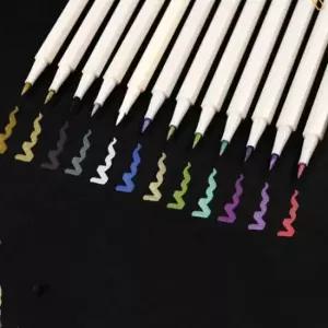 [문구/오피스] 펄감 메탈릭 마카펜 펄 아크릴 붓 유리 마커펜 12색