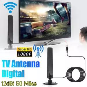 UHD안테나 TV 실내 지상파 수신기 신호 증폭기 4K1080P HD 디지털 안테나 범위 Hdtv 수신 실외 홈 공중