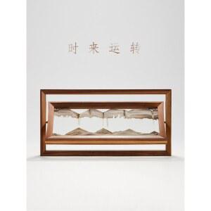모래시계 회전 우드프레임 샌드아트 프레임 예술 탁상 모래멍 책장 장식품 사각