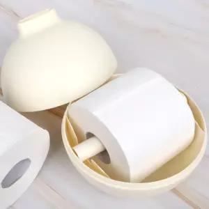 원형 두루마리 휴지케이스 화이트