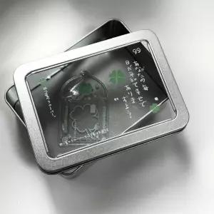 행운 네잎클로버 틴케이스 일본 감성 스티커 반지 악세사리 귀걸이 사진 수납함 보관함 박스 통 케이스