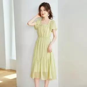 치마 원피스 여친 하이웨스트 네크라인 예쁜 시폰 쉬폰원피스 쉬폰 프렌치 멋스러운 admr1