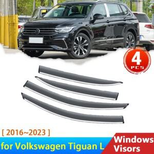 폭스바겐 티구안 L 2023 ~ 2016 디플렉터 액세서리 창문 바이저 빗물 눈썹 가드 바람 연기 윈드 스크린