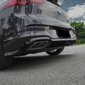 폭스바겐 골프 8 MK8 R-LINE 2020 2PCS ABS 자동차 리어 범퍼 배기 파이프 머플러 팁 테일 스로트 커버