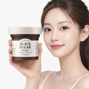 스킨푸드 블랙슈가 퍼펙트 에센셜 스크럽 210g_각질스크럽