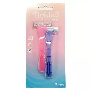 피부에 밀착 3중날 시스템 회전식헤드 여성면도기 2입