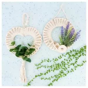 수업교구- 마크라메 원형/하트 리스 만들기 4인 패키지