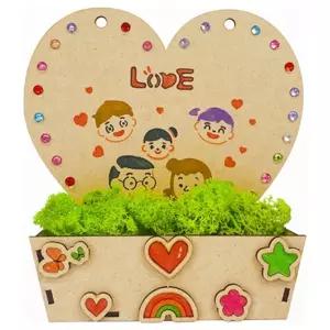 창의교구- 모스 가득 담은 우드 하트 화분 액자 만들기 4인용 올인원구성