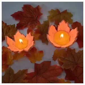 수업교구- 데코 찰흙 가을 낙엽 양초 만들기 1인용 올인원구성