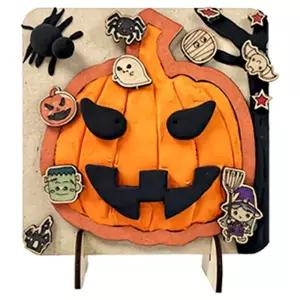 창의교구- 클레이 할로윈 펌킨유령 액자 만들기 4인용 올인원구성