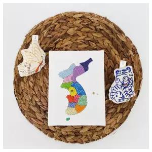 수업교구- 우리나라 지도 보석십자수 만들기 4인용 키트