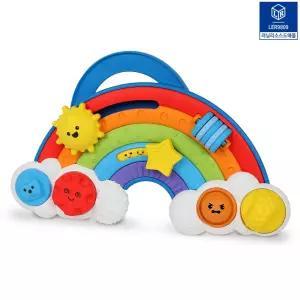 러닝리소스 레인보우 감각 비지보드 소근육 장난감 무지개 스피닝 푸쉬팝 버블 버튼 감각자극
