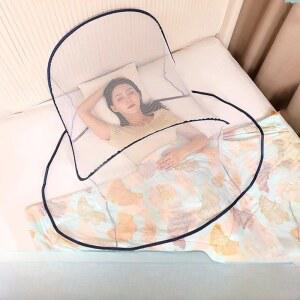 휴대용 접이식 모기장 커버 캠핑 침대용 야외 모기 방지 얼굴 가리개 싱글 여행용