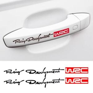 4Pcs 자동차 핸들 스티커 WRC 랠리 레이싱 스트라이프 데칼 비닐 JDM 문 튜닝 외관 액세서리 장식