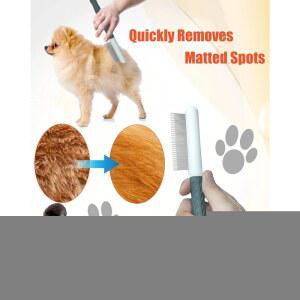 개와 고양이를 위한 길고 짧은 스테인리스 스틸 이빨 플레아 및 진드기 빗이 있는 2 PCS 반려동물 빗 짧고 긴 머리카락을 그루밍 브러시 고무 손잡이가 2가지 다양한 모양