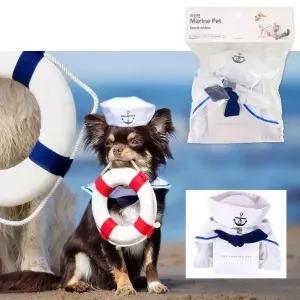 [JHQSZJZB_51CM]펫 이벤트 강아지 모자 스카프 마린 세트 (29793250A)
