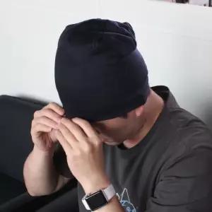 항암 암환자 두겹 비니모자 블랙