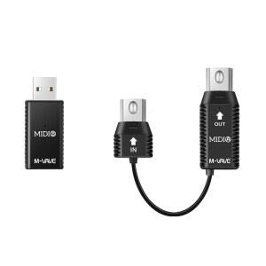 M-VAVE 무선 MIDI 전송 시스템 초저지연, MIDI 컨트롤러 Mac, iOS, Windows, 5핀 DIN 인터페이스 무선 MIDI 키보드 악기 신디사이저용 USB 블루투스 옵션