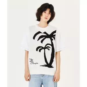 마크곤잘레스 MARK GONZALES PALM TREE V-NECK 니트 조끼 - IVORY Z241UKT030012 410635