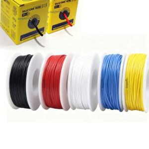 다색 실리콘 와이어 30 28 24 22 20 18 16 14AWG 내열 전선 배터리 자동차 태양광 패널 DIY용
