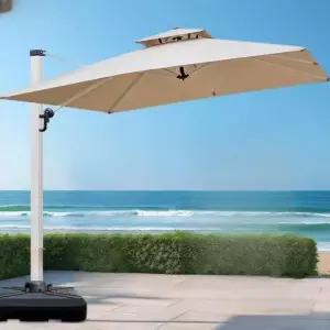 야외용 캔틸레버 걸이식 파라솔 대형 그늘막 방수 차양