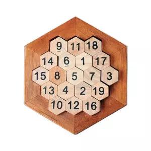 벌집 스도쿠 원목 숫자 놀이판 나무 육각 두뇌향상 숫자교구 교구 보드게임 B813
