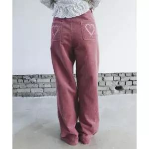 셀리테일즈 CELITAILS HEART EMBROIDERY CORDUROY WIDE _PINK CE259NPT002MPK 374174