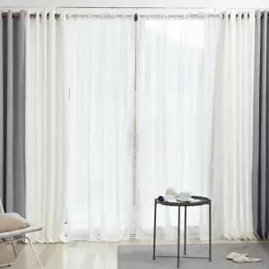 차르르 쉬폰커튼 핀형 긴창 대형 특대형 화이트 거실커튼