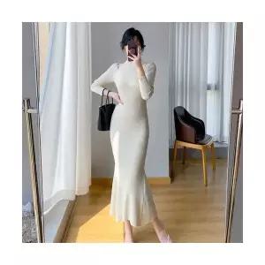여자 니트 원피스 스커트 롱 이너 봄 보카시 반폴라 머메이드 하이힐 고급세련핏 슬림핏 트임 인기1