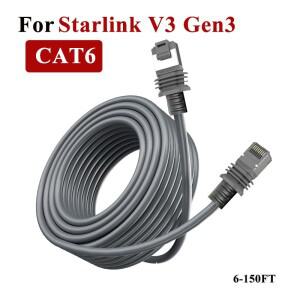 Starlink Gen3 V3 이더넷 케이블 6-150FT 차폐 와이어 CAT6 라우터 안테나 위성 인터넷 키트 용 RJ45 라인