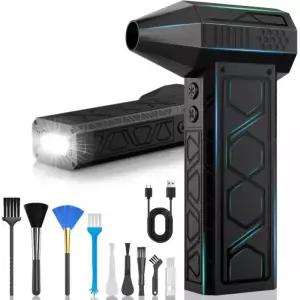 손전등이 장착된 전기 에어 더스터 180000RPM 압축 터보 팬 10000mAh 다목적 제트 팬 보조 조명이 블로워