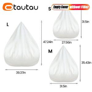 OTAUTAU 1/2pc 소파 커버 필러 없음 이동식 편한 내부 라이너 빨 수있는 교체 콩 가방 삽입 Pouf Beanbag