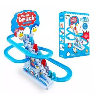 트랙장난감 작동 펭귄 계단 미끄럼틀게임 멜로디 불빛