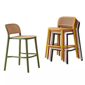 라탄 바의자 바체어 등받이 카페 야외 홈바 스툴 위커