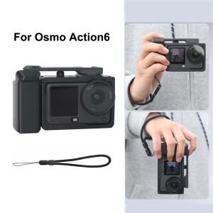 DJI호환 오즈모 액션 6 그립 키트 마운트 콤보 키 컨트롤러 풀 프로텍티브 플라스틱 프레임 케이스 스트리