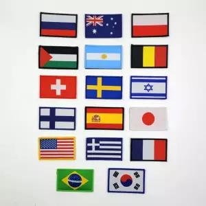 밀리터리 전세계 국기 자수 와펜