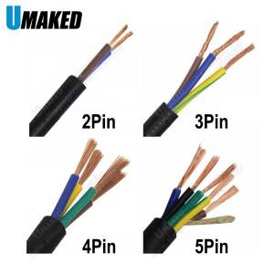 2/3/4/5Pin 폴리염화비닐 피복 케이블 22AWG RVV 300/300V 평방 미터 구리 와이어 확장