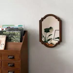 북유럽 복고풍 거울 인테리어 옷가게 수직 미러 좌식 엔틱 호두색 거실 카페 가로 화장대