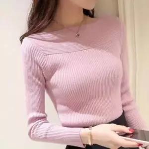 /신상오픈런 여성용 슬림핏 골지 긴팔 니트 가을 겨울용