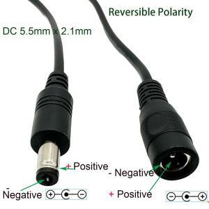 1pc 역 극성 전력 변환기 케이블 DC 5.5mm x 2.1mm 키보드 기타 피아노 효과 페달 스피커 라디오