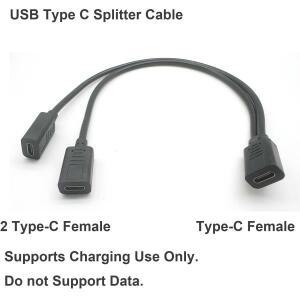 USB C 스플리터 충전 케이블 USB 타입 C 암-듀얼 2 USB 타입 C 암 스플리터 Y형 충전 커넥터 케이블 (충전