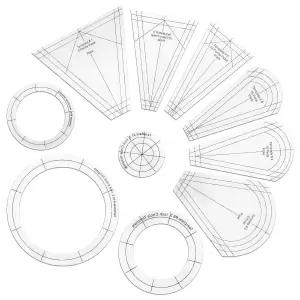 EEEKit 드레스덴 퀼트 템플릿 10개 다양한 모양의 아크릴 퀼팅 자 및 재봉용 삼각형