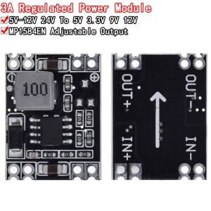 DC-DC 3A 벅 스텝다운 전원 공급 장치 모듈 MP1584EN Arduino 용 5V-12V 24V ~ 5V 3.3V 9V 12V 고정 출력 L