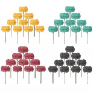 40 PCS 이중층 완충 패드 Dremel 드릴용 멀티 그릿 연마 휠(80/150/240/400) 노란색 녹색 빨간색 검은색