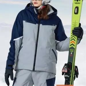 여성 스키복 보드복 후드 집업 자켓 네이비 방한복 겨울 방풍점퍼 활용도높은재킷