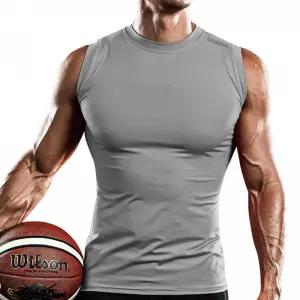 닥터스킨 컴프레션 기능성 그레이 남자타이츠나시 민소매요가복 스포츠웨어 운동복 시원한 휘트니스복